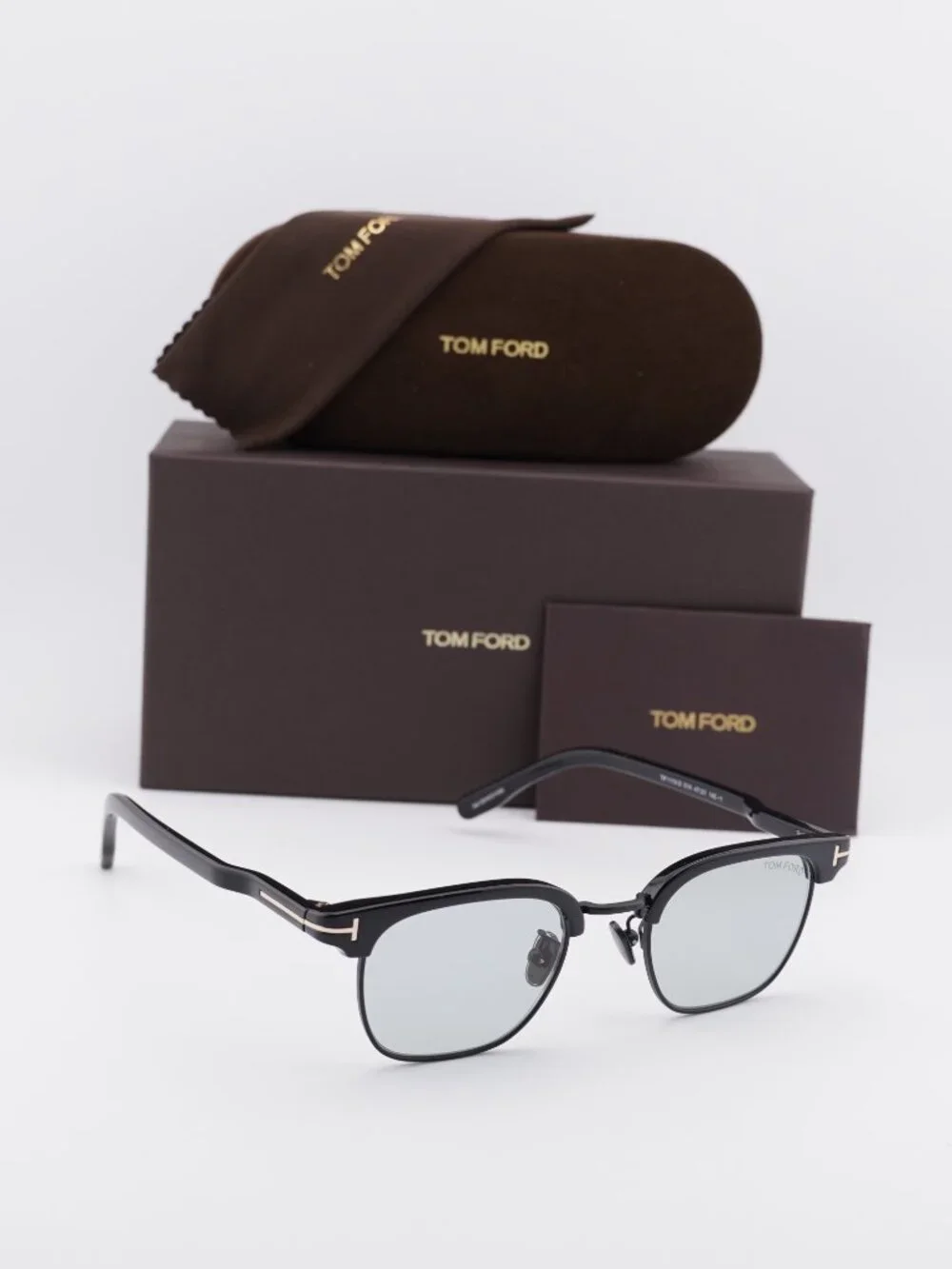 Tom Ford FT1119-D 01A Square Sunglasses - Shiny Black\ Smoke